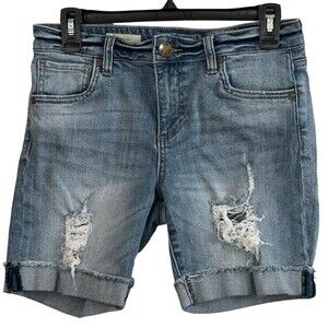Kut From The Kloth | Boyfriend Jean Shorts | Size 2 | Light Blue Wash Distressed